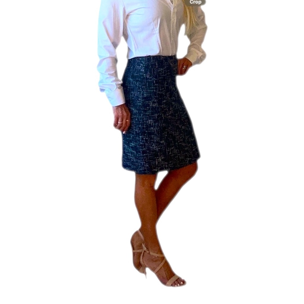 Talbots pencil skirt Navy tweed Size 2